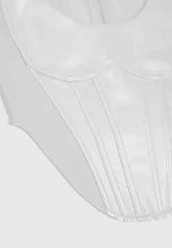 Vegan Leather Metallic Corset Top