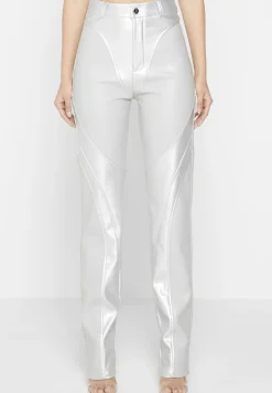 Vegan Leather Metallic Trousers