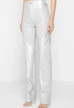 Vegan Leather Metallic Trousers
