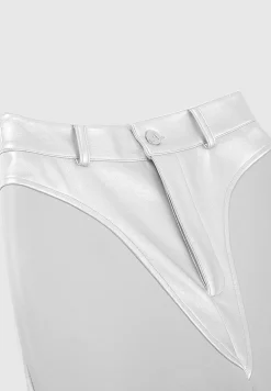 Vegan Leather Metallic Trousers