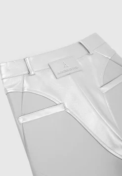 Vegan Leather Metallic Trousers