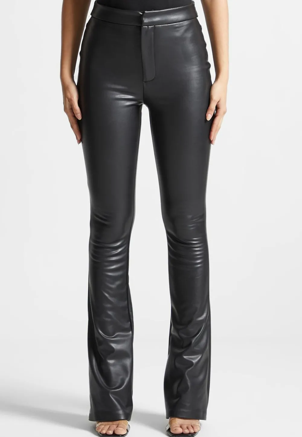 Vegan Leather Mini Flared Leggings