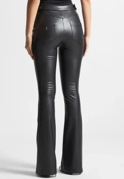 Vegan Leather Mini Flared Leggings