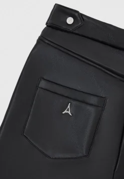 Vegan Leather Mini Flared Leggings