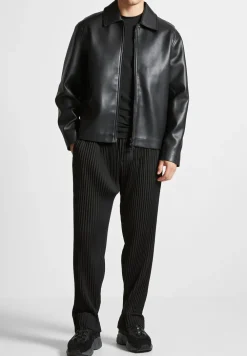 Vegan Leather Minimal Boxy Jacket