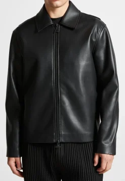 Vegan Leather Minimal Boxy Jacket