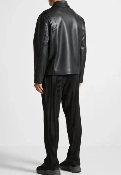 Vegan Leather Minimal Boxy Jacket