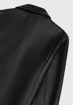 Vegan Leather Minimal Boxy Jacket
