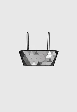 Vegan Leather Mirrored Bandeau Top