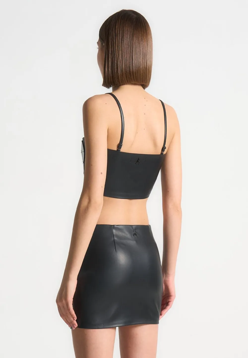Vegan Leather Mirrored Bandeau Top