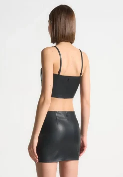Vegan Leather Mirrored Bandeau Top