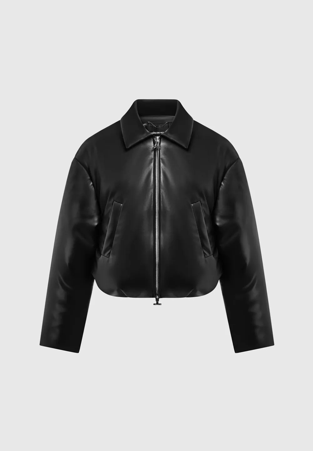 Vegan Leather Padded Bomber Jacket