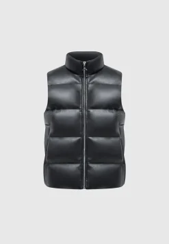 Vegan Leather Puffer Gilet