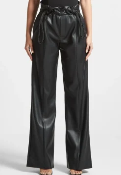 Vegan Leather Rope Tie Trousers