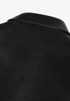 Vegan Leather Shirt Jacket