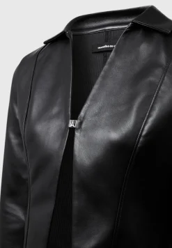 Vegan Leather Shirt With Clasp