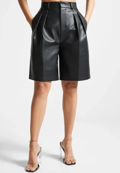 Vegan Leather Tailored City Shorts