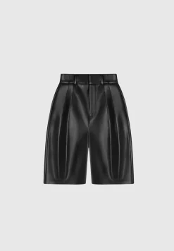 Vegan Leather Tailored City Shorts