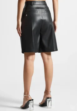 Vegan Leather Tailored City Shorts