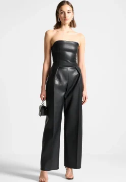 Vegan Leather Tailored Jumpsuit
