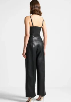 Vegan Leather Tailored Jumpsuit