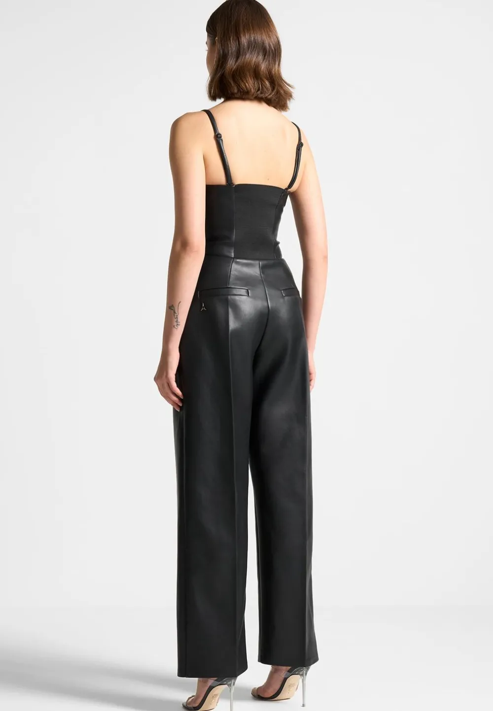 Vegan Leather Tailored Jumpsuit