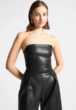 Vegan Leather Tailored Jumpsuit