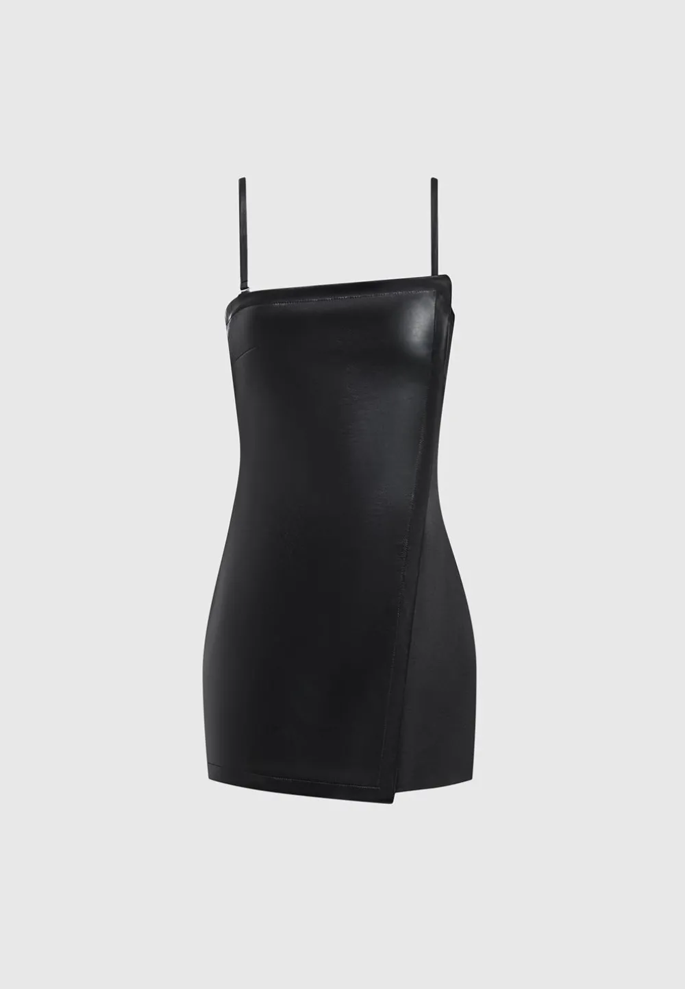 Vegan Leather Tailored Playsuit With Gloves