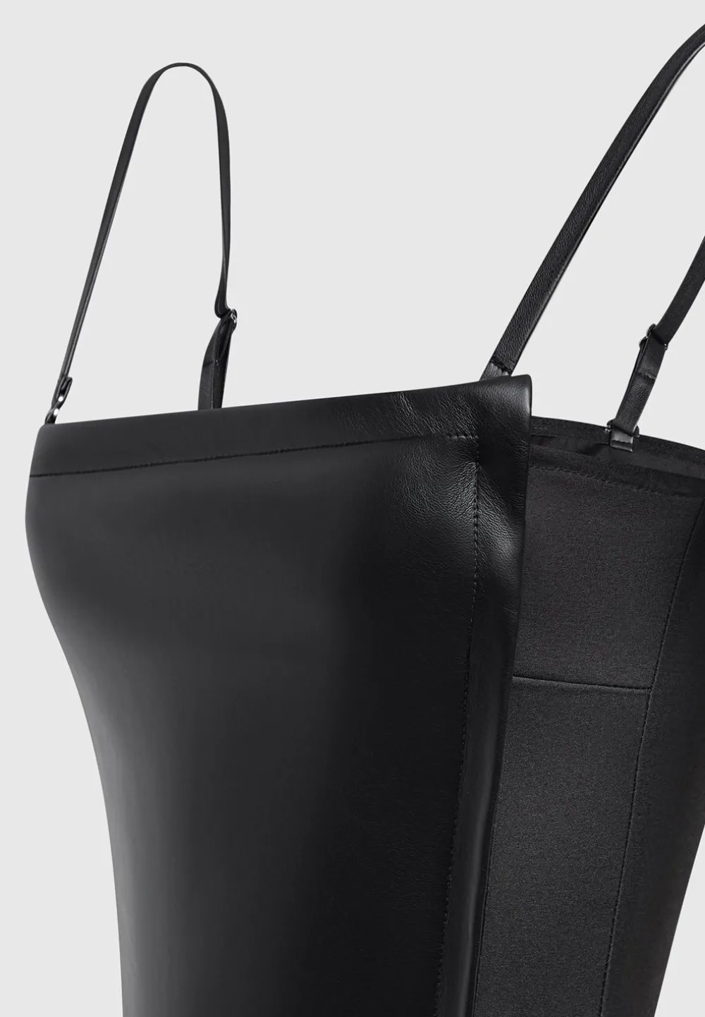 Vegan Leather Tailored Playsuit With Gloves