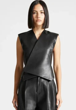 Vegan Leather Wrap Waistcoat