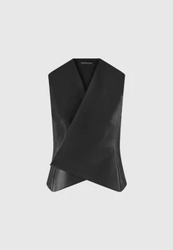 Vegan Leather Wrap Waistcoat