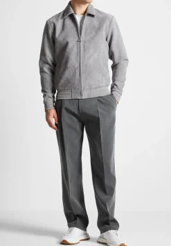 Vegan Suede Bomber Jacket