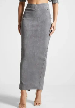 Vegan Suede Midaxi Skirt