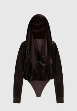 Velour Hooded Bodysuit