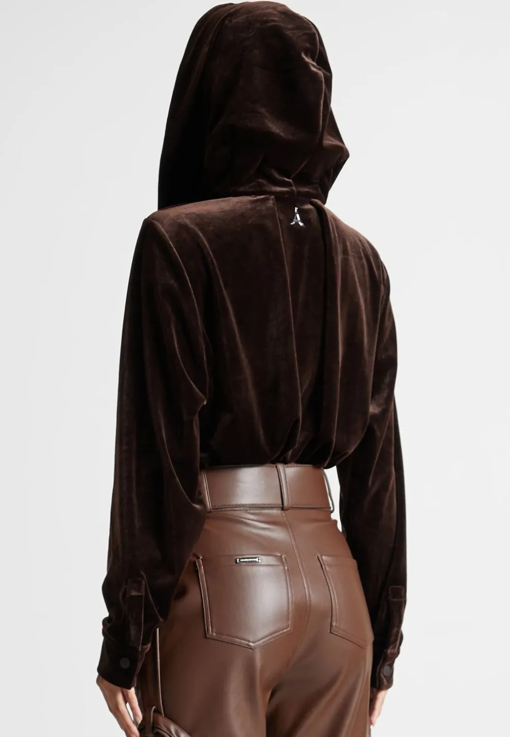 Velour Hooded Bodysuit