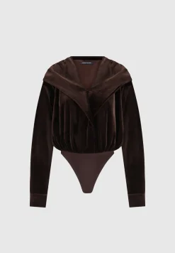 Velour Hooded Bodysuit