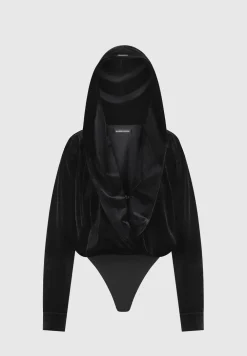Velour Hooded Bodysuit