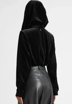 Velour Hooded Bodysuit