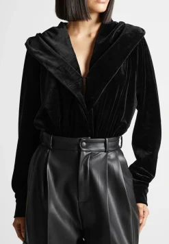 Velour Hooded Bodysuit