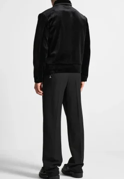 Velvet Jacket With Contrast Piping