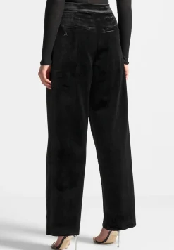 Velvet Tailored Pleated Trousers