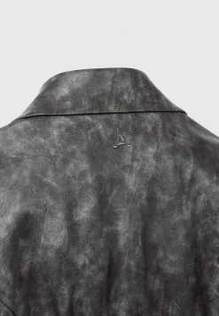 Vintage Double Breasted Vegan Leather Blazer Dress