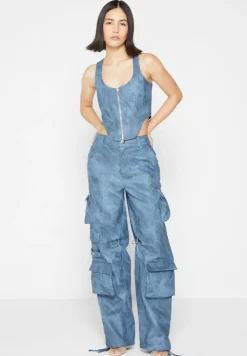 Vintage Marble Leather Corset Top - Washed