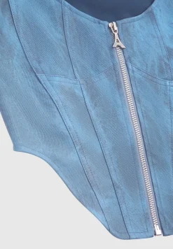 Vintage Marble Leather Corset Top - Washed