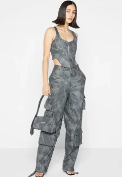 Vintage Marble Leather Corset Top - Washed