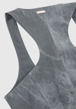 Vintage Marble Leather Corset Top - Washed