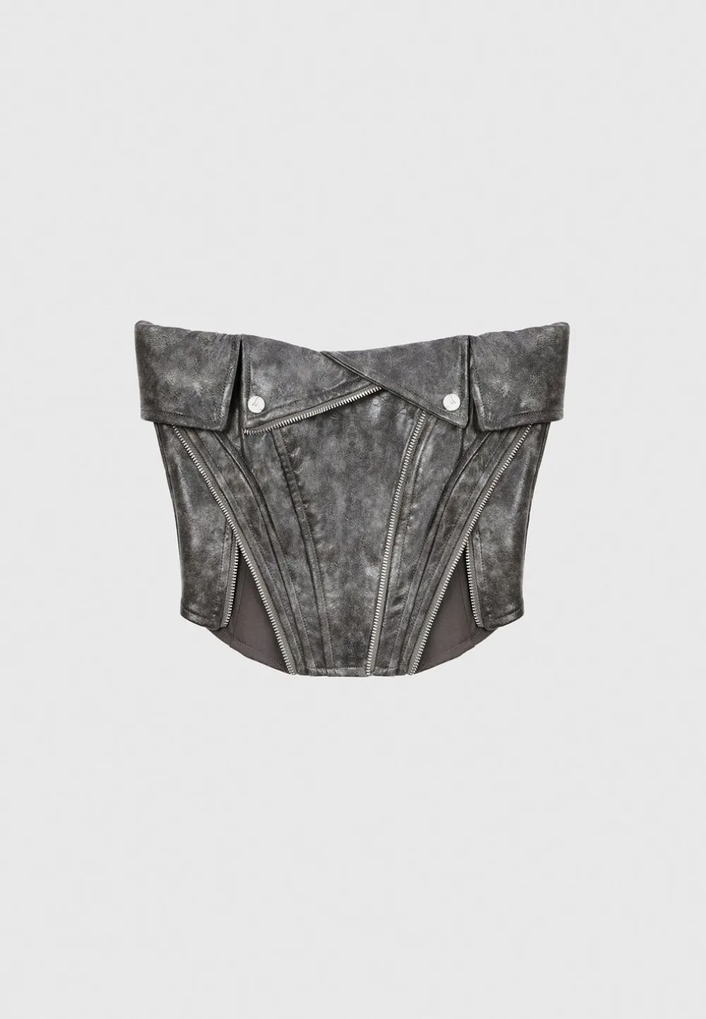 Vintage Vegan Leather Biker Corset