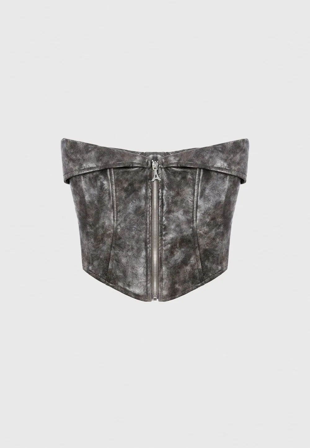 Vintage Vegan Leather Biker Corset