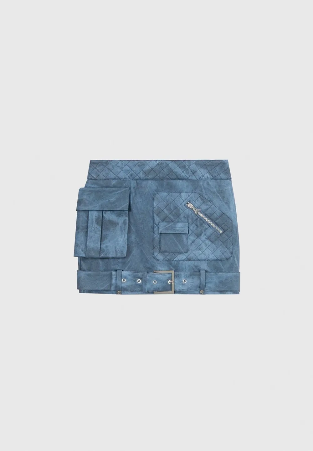 Vintage Vegan Leather Cargo Mini Skirt