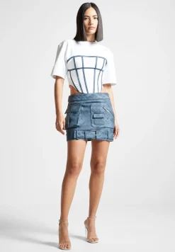 Vintage Vegan Leather Cargo Mini Skirt